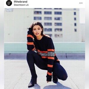 LF the Brand Cotton Logo Sweatshirt Orange Black